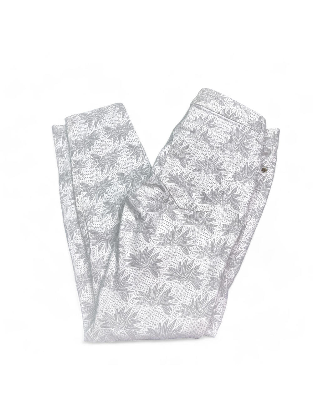 Vineyard Vines Skinny Jeans Womens Size 0 White Gray Patterned Low Rise